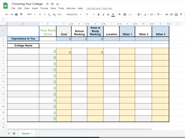 Product Research Sheets
