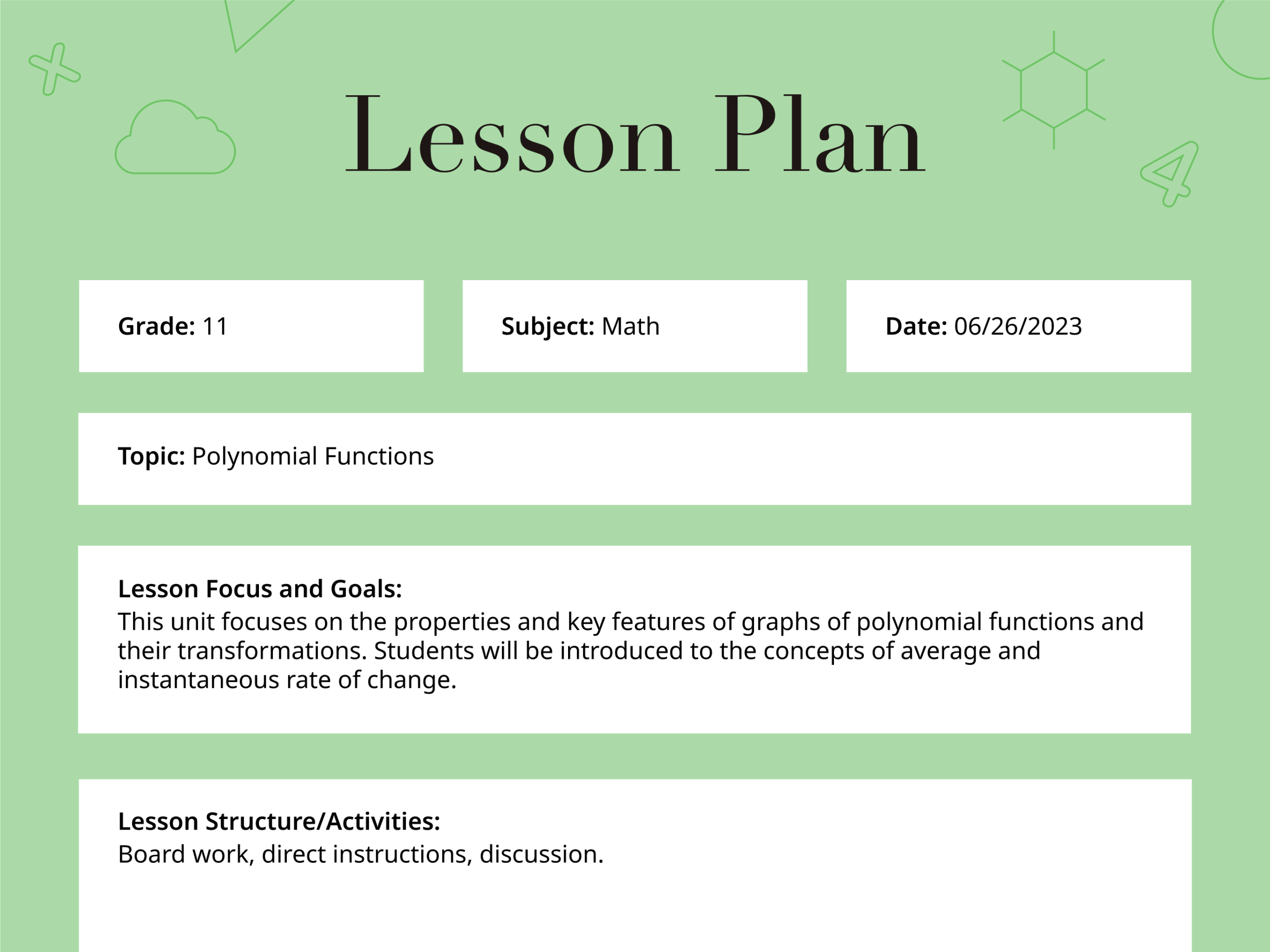 Lesson Plan Templates
